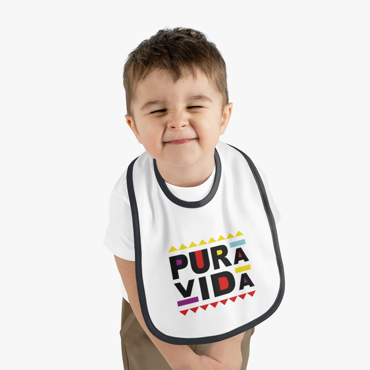 Baby Contrast Trim Jersey Bib - Image 3