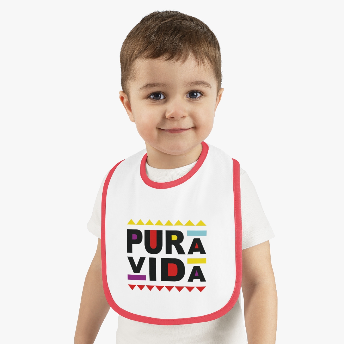 Baby Contrast Trim Jersey Bib - Image 5