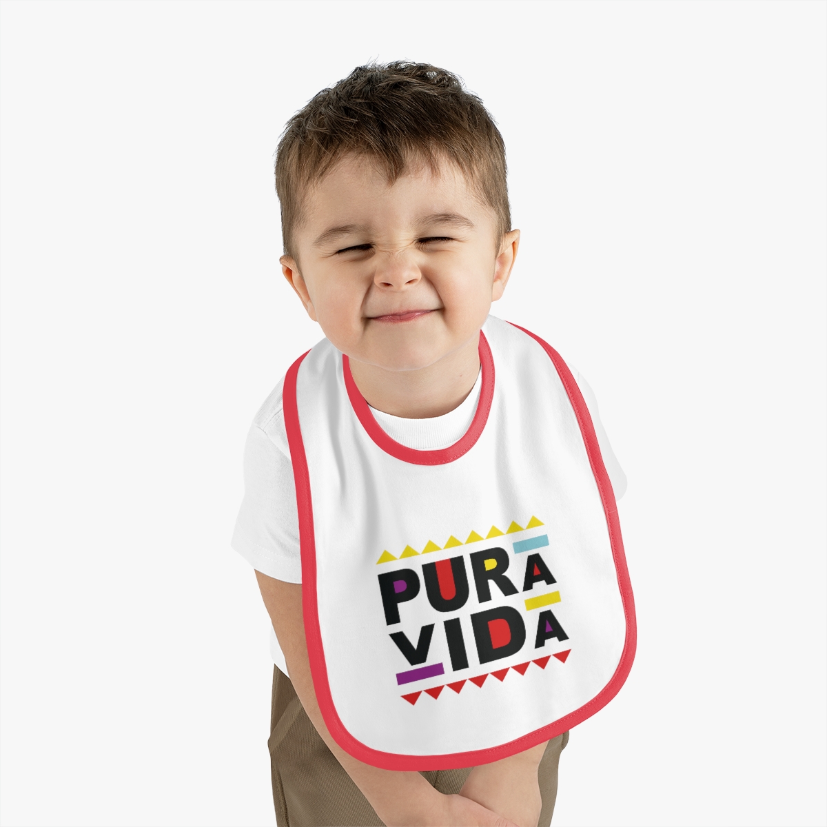 Baby Contrast Trim Jersey Bib - Image 6